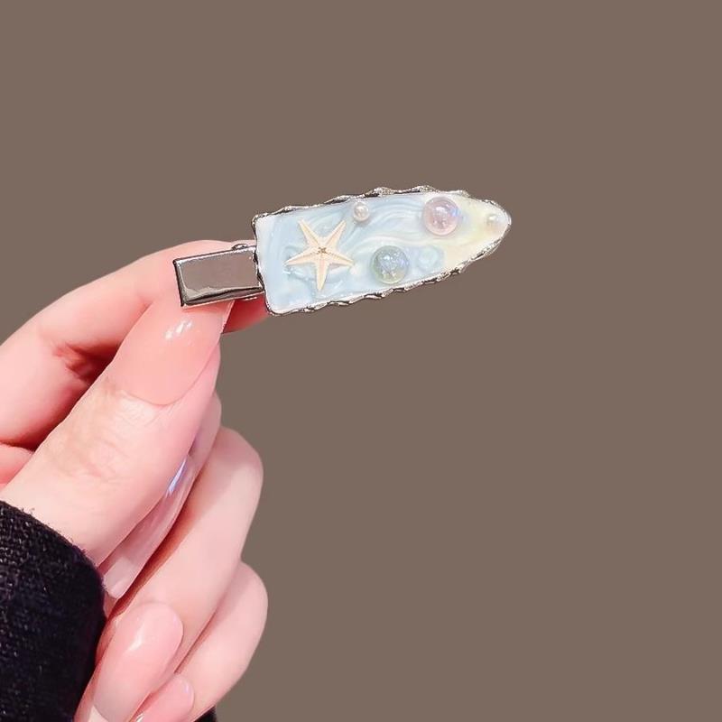ファンタジーオーシャンスタイルシリーズ法螺貝パーティーヘアピン女性の甘くてクールなスタイルのカモノハシクリップ前髪シームレスな小さなヘアピンヘアアクセサリー|undefined