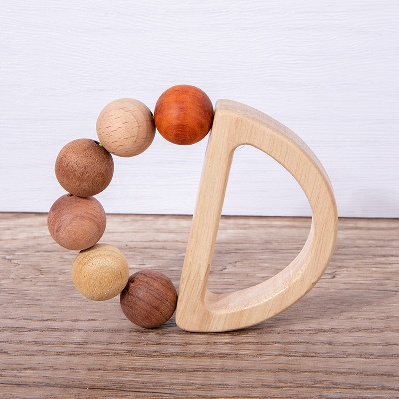 Bebé de madera sonajero juguete bebé de un mes de edad bebé calmante pequeño sonajero molar mordedura agarre regalo de entrenamiento