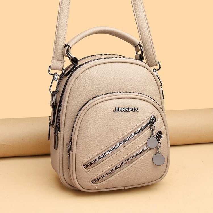 2026 textura transfronteriza mochila de cuero suave para chicas moda damas regalos prácticos bolsos de alta calidad de color sólido