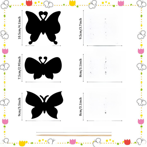 Cross-border sourcing new butterfly scratch card DIY bookmark painting paper decoration hanging art scratch card wholesale