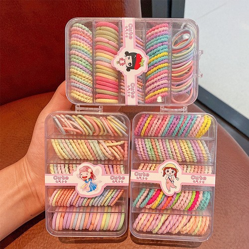 100 pack of children's candy-colored hair ties for girls, non-damaging colored elastic bands, high elasticity baby hair ties