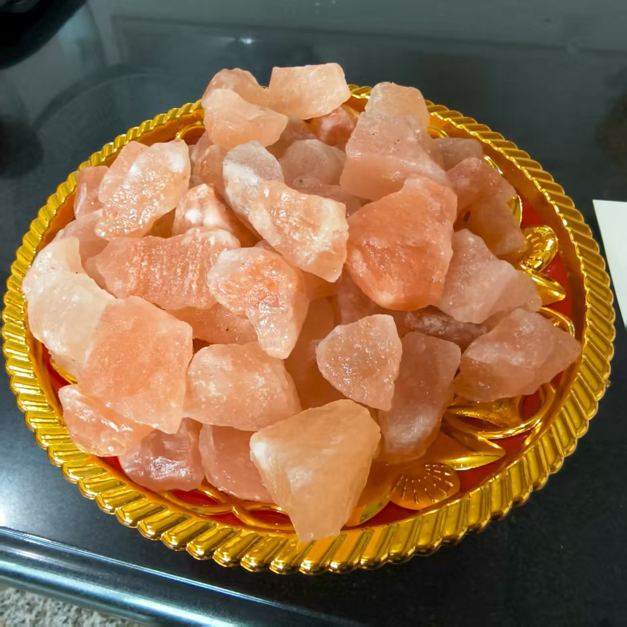 盐块玫瑰粉盐鸽血红净宅水晶盐板热敷粗盐砂沐浴香薰摆件