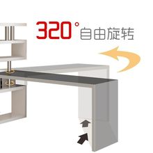 旋转电脑桌台式家用卧室桌子简易书柜一体转角书桌书架组合写字桌
