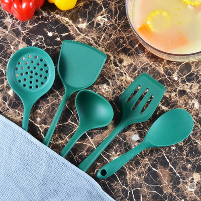 silica gel Kitchenware Five-piece non-stick cookware Dedicated Spatula Fishing fence a soup spoon Drain spade ladle suit kitchen appliance suit