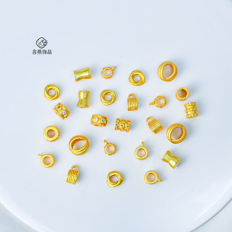 DIY jewelry accessories: ancient gold inlaid with diamonds, matte