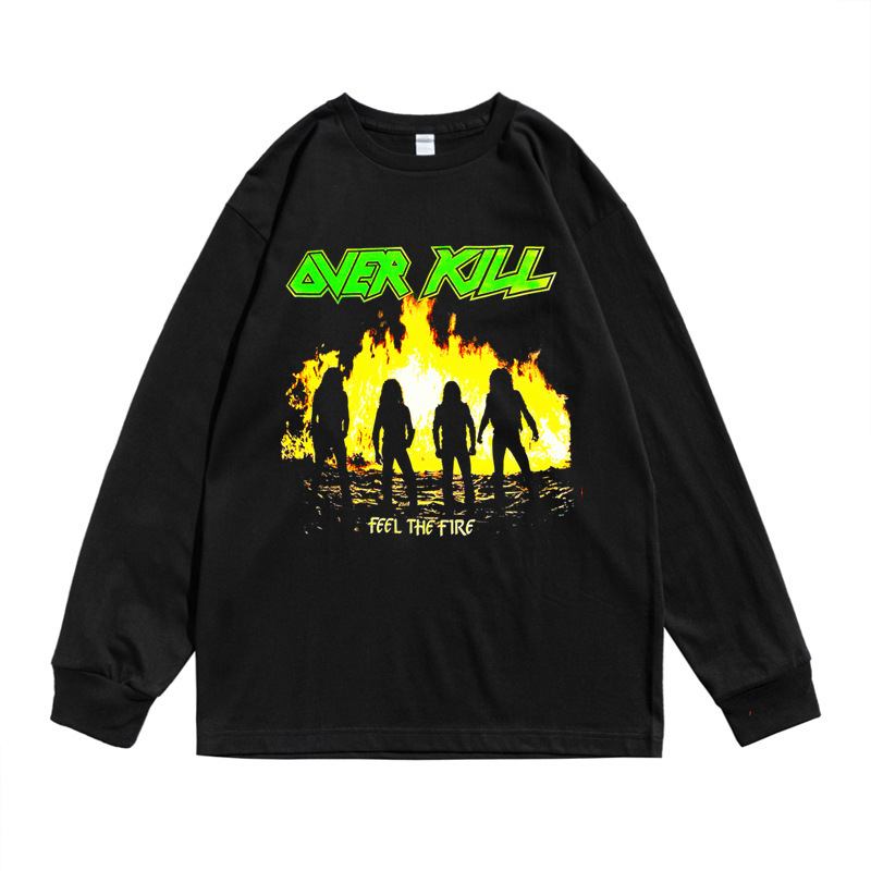 Overkill Extremely Slaughter Orchestra Torrent Percussion Metal Rock Band Rush Out T-shirt Long Sleeve Men and Women