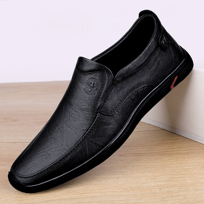 Классическая Мужская обувь из натуральной кожи, повседневная кожаная обувь, дышащая Осенняя мягкая подошва, лоферы из мягкой кожи, лоферы без шнуровки