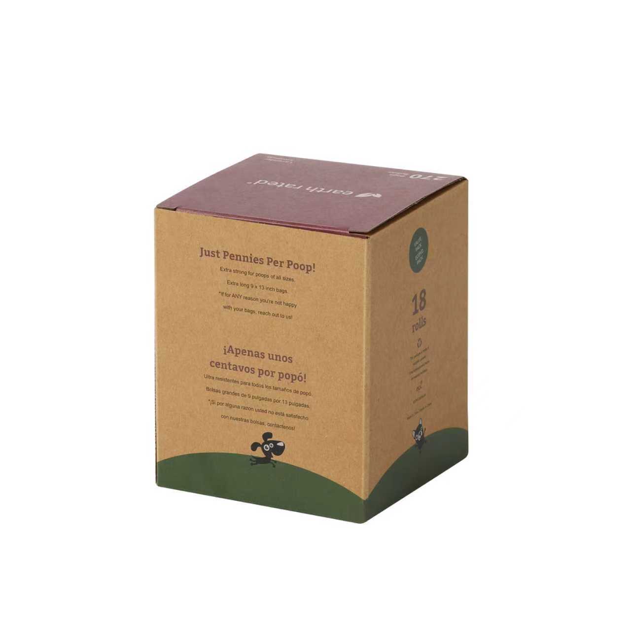 1.5 seda biodegradable EPI bolsa de heces de perro sabor lavanda bolsa de heces bolsa cartón kraft bolsa de basura de mascotas