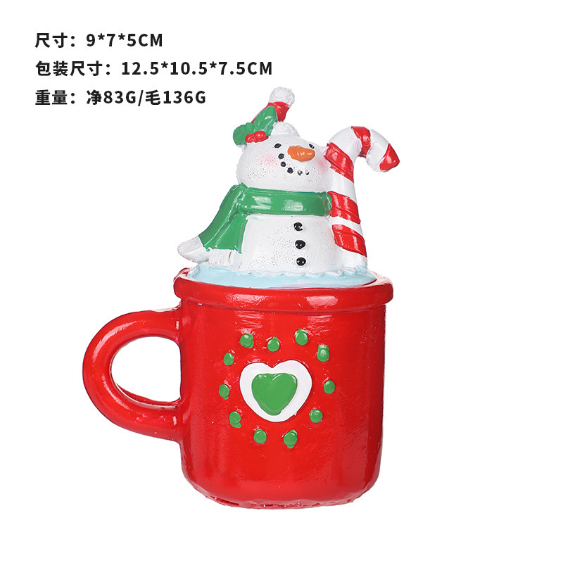 越境新品クリスマス装飾品サンタクロース雪だるま樹脂ケーキ置物ホームデスクトップ置物|undefined