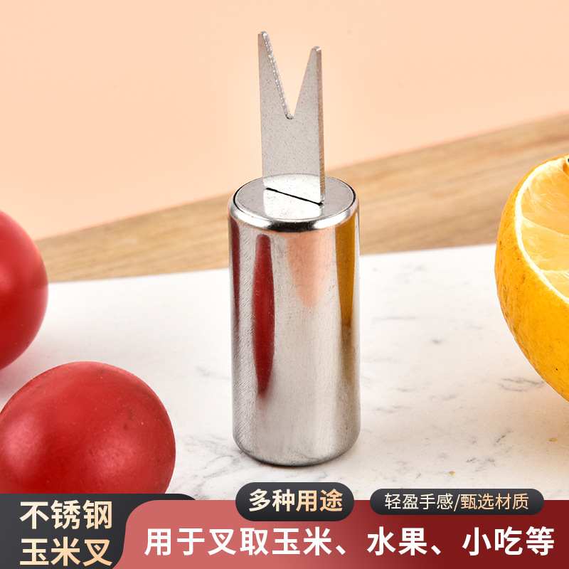 厂家不锈钢烧烤玉米叉便利烤针BBQ工具配件套装搭配烤签水果串签