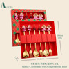 Christmas spoon, cartoon cute set, dessert gift box for elderly