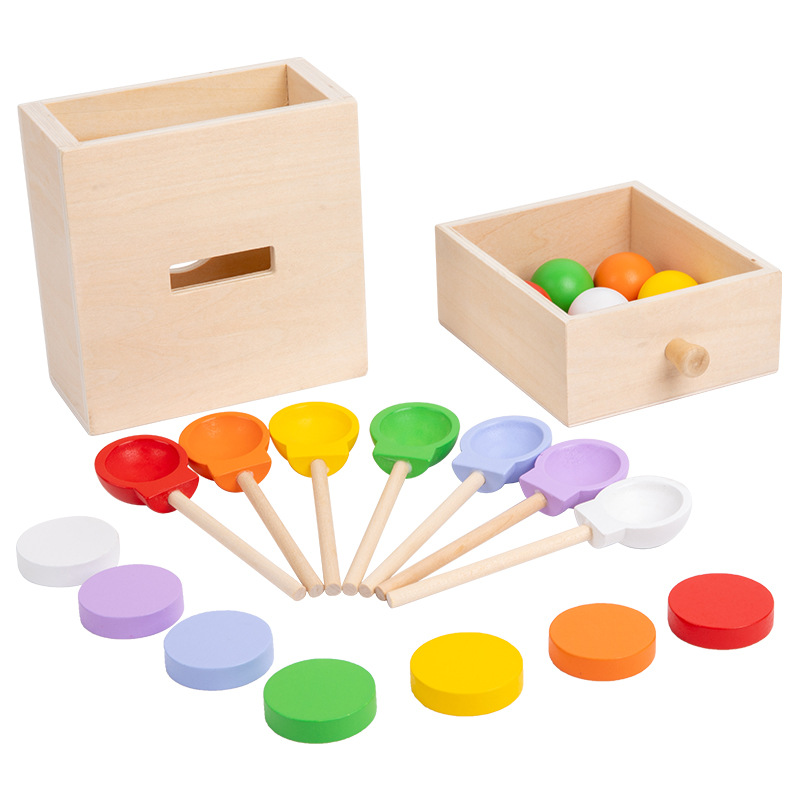 Educación temprana para niños 7 colores Moneda cajón cajón de color emparejado Juguetes de infantes al por mayor