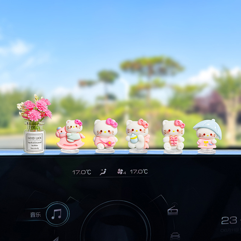 かわいい漫画 KT 猫車の装飾品車の装飾品女の子電気自動車ナビゲーション表示画面の装飾|undefined