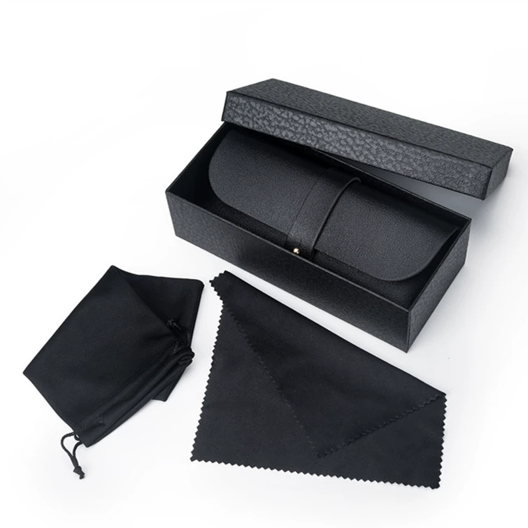 Полный набор футляров для очков с защелкой, черная кожа, белый футляр для солнцезащитных очков, унисекс футляр для солнцезащитных очков, высококачественное хранение.