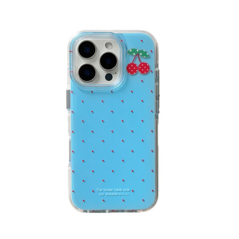 Coreano en cereza simple de lunares para iPhone15ProMax/16 funda para teléfono móvil Apple 13/14 femenino 16 yuanes