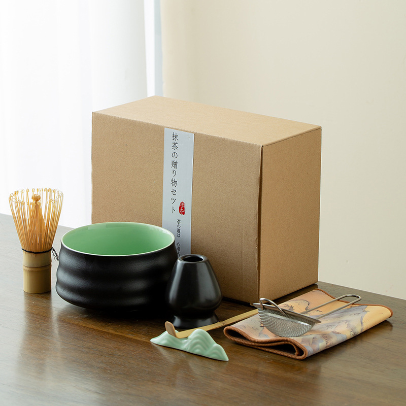 Cuenco de matcha, lujo ligero, nuevo estilo chino, caja de regalo japonesa, juego de té de cerámica Baibenli, juego de té, té de alta calidad, Dehua