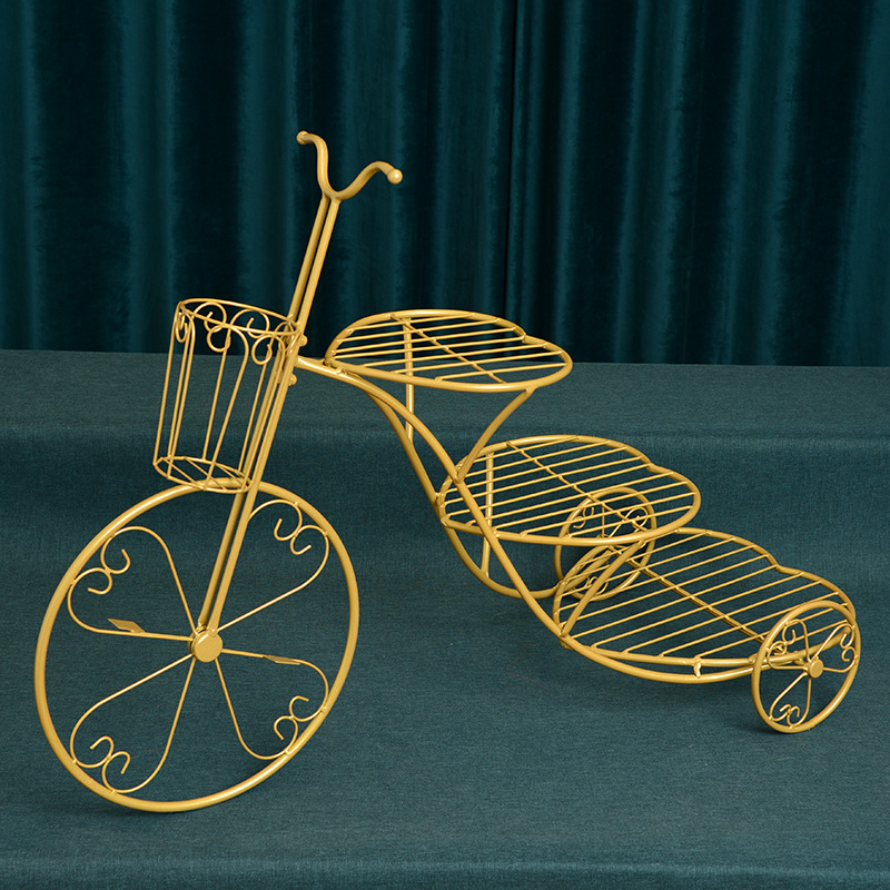 Soporte de pastel de hierro de estilo europeo creativo de tres capas decoración de mesa de postre cumpleaños boda multicapa en forma de corazón bicicleta merienda soporte