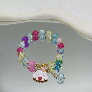 S020 - Pulsera explosiva de color mixto con diseño de perro de orejas largas y corazón.#tamaño 432