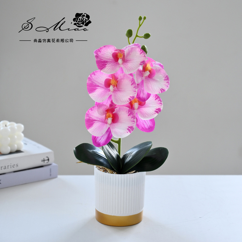 Flores falsas impresión 3D película sensación mariposa orquídea bonsai simulación decoración interior creativa simulación maceta plantación verde