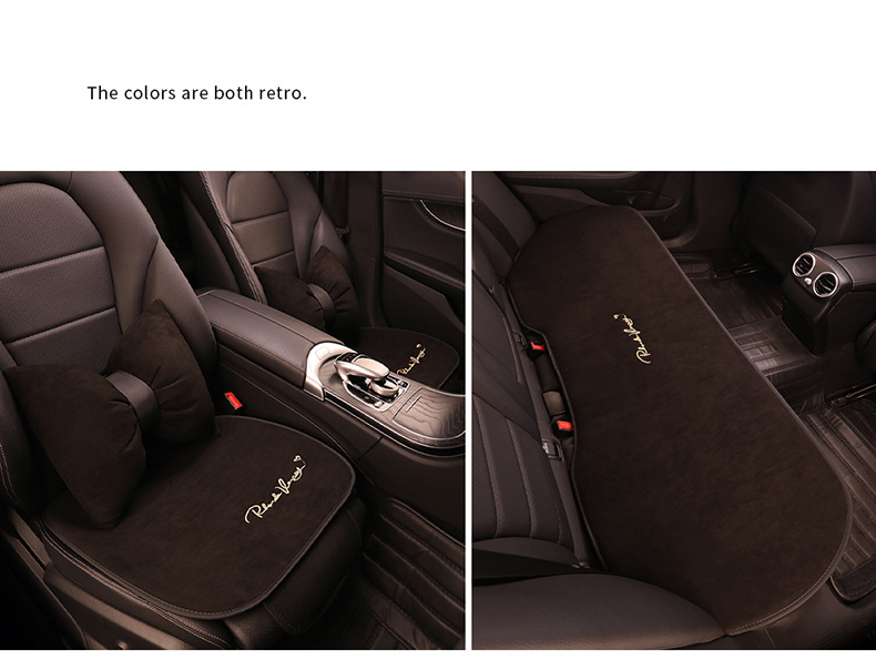 Suede Four Seasons car cushion four seasons constant temperature winter thermal single piece single seat three-piece ins style seat cushion
