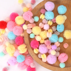 Manufacturer's direct sale 1"-2cm Korean style elastic mesh ball, floral ball, lace net fabric DIY pom-pom accessories