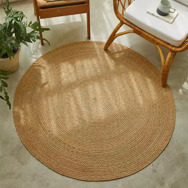 Alfombras tejidas con anillos de trigo