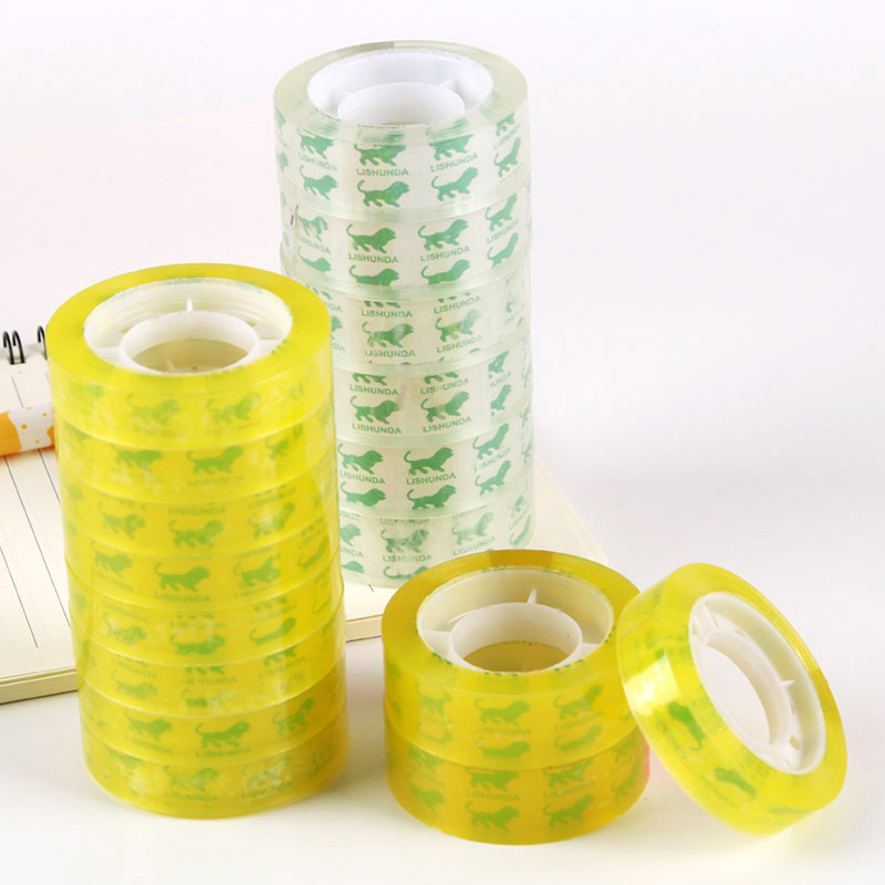 Office stationery tape 18mm student packaging small tape packaging sealing transparent glue a large number of spot wholesale