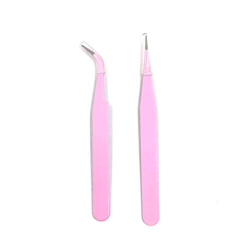 不锈钢镊子彩色手工镊子修眉美甲点钻小镊子 扁头小镊子工具维修