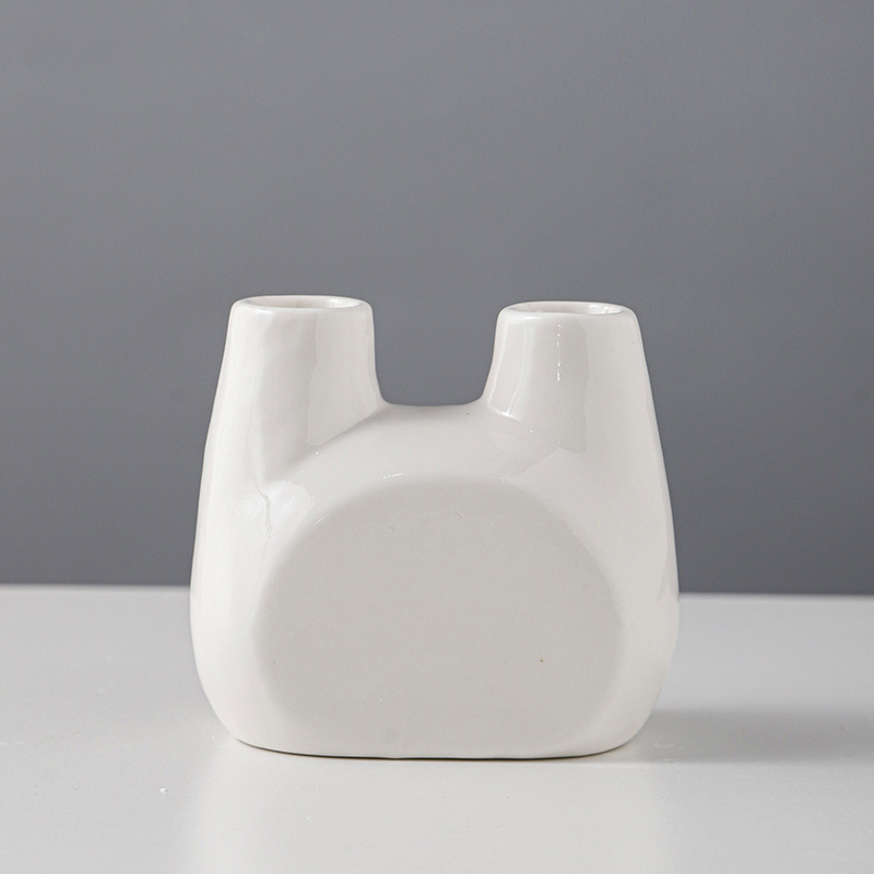 Francés del Norte de Europa retro titular de la vela de cerámica de doble cabeza cena romántica con velas de boda accesorios de tiro estilo INS