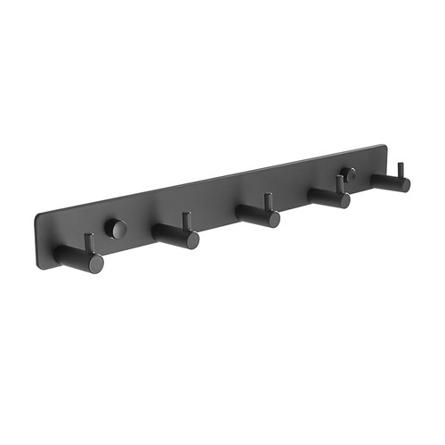 Space aluminum door hook wall-mounted bathroom towel row hook white wall punch-free coat hanger hook