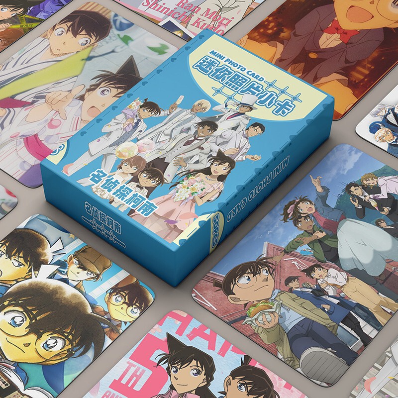 Detective Conan Mini Card 5X7.5X2.5Cm Anime Peripheral 50 Photos Laser Small Card Lomo Card