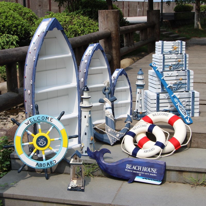 Mediterranean Decorative Ornaments, Ocean Style Window Displays, Beach Theme Bars, Hotel Wedding Photography Props