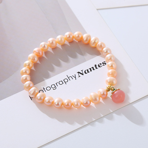 Niche Creative Design Natural Pearl Bracelet/Necklace for Instagram, Minimalist Vintage Baroque Bangle Bracelet, Gift for Girlfriend