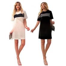 J5029  欧美跨境女装  时尚休闲印花T恤短袖+短款半身裙两件套