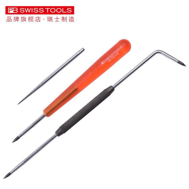 瑞士PB 划线针硬质合金双头两用尖头划针钢板模具弯头画线工具