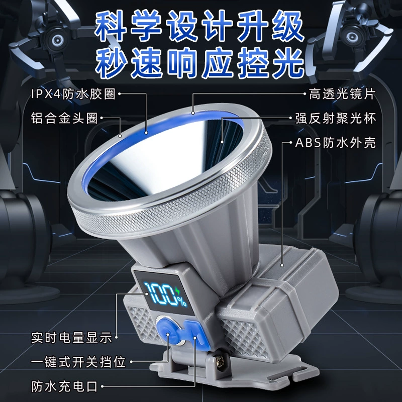 Ssisen Power показывает сильный свет фары для зарядки высокой мощности наружная ночная рыбалка шахтерный фонарь литиевый фонарик