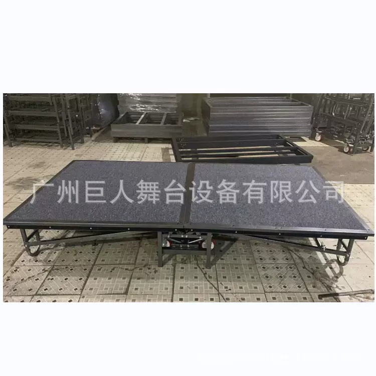 钢铁酒店折叠舞台 婚庆专用可推移动带轮临时T台舞台