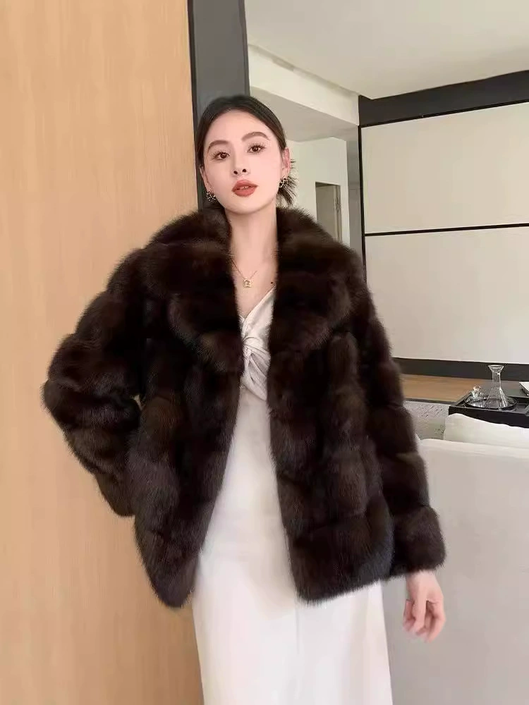 Куртка из искусственного меха (Shobo), каштановый, короткая, плюшевая, S–XL