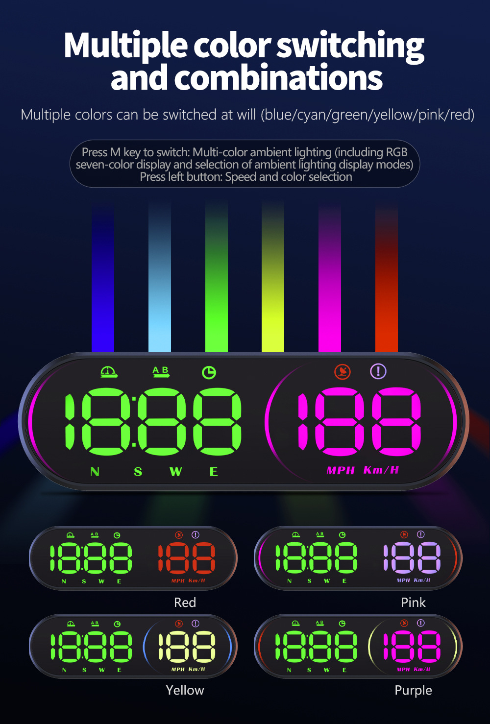 New G26 HD Universal Car HUD |   GPS Multifunction Speedometer