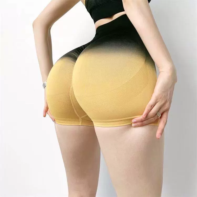 High-Waist Gradient Hip-Shaping Gym Shorts, Women's Breathable Quick-Dry 2–L Sizes