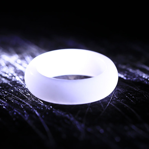Xinjiang Hotan Jade White Jade Ring Women's Mutton Fat Jade White Jade Ring Men's and Women's Couple Ring Retro Jade Ring