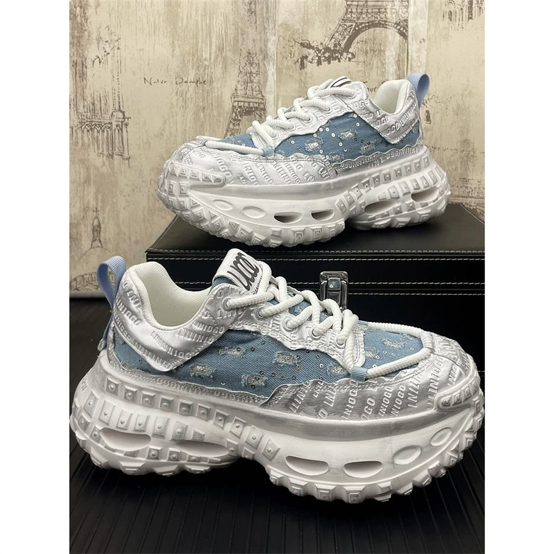 Осенние новые мужские дышащие модные ботинки папы ретро атмосферные толстые подошвы внутри увеличить легкую спортивную повседневную обувь