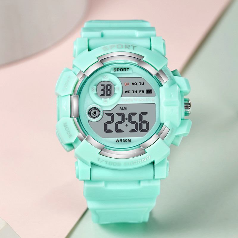 Directo de fábrica multi-funcional hombres y mujeres reloj electrónico estudiante de moda Moda deportes impermeable luminoso deportes reloj de moda femenina