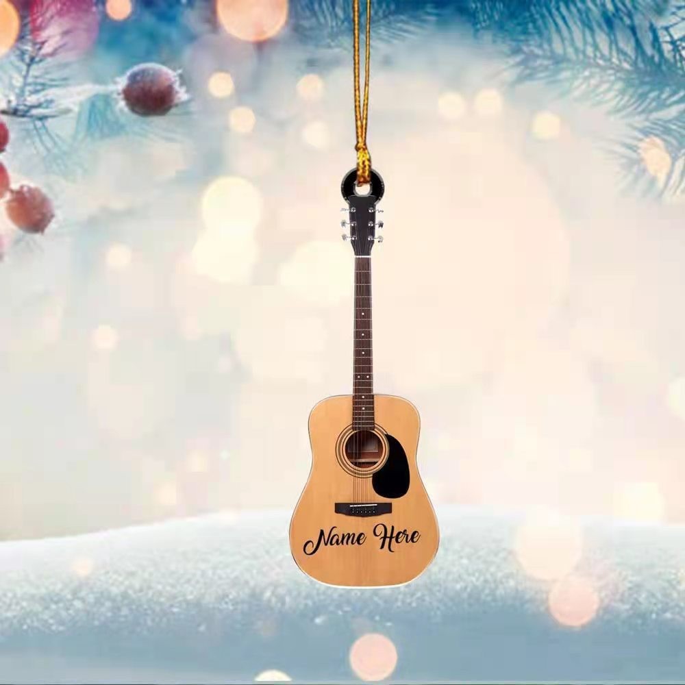 Nueva creativa personalizada mini Navidad amantes de la guitarra acrílico plana Espejo Retrovisor Del Coche adornos decoraciones image 16