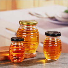 批發食品透明玻璃瓶罐500克蜂蜜玻璃瓶1000克螺紋果醬瓶廠家直銷