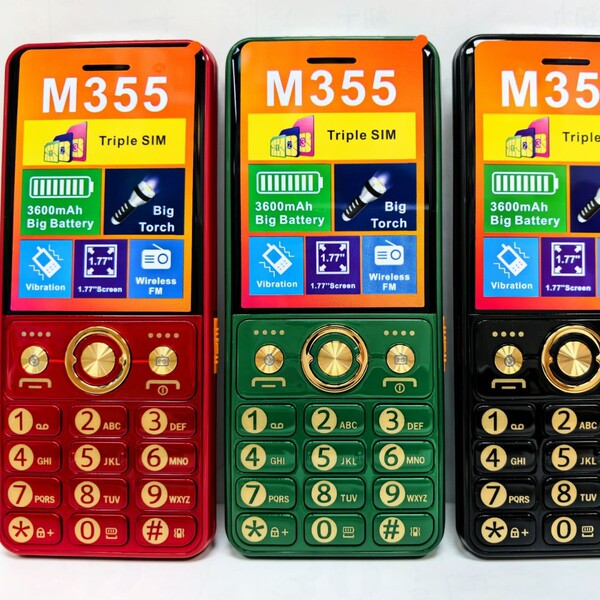 새로운 M355 휴대 전화 WhatsAPP 로우 엔드 휴대 전화 남미 스트레이트 플레이트 외국어 휴대 전화