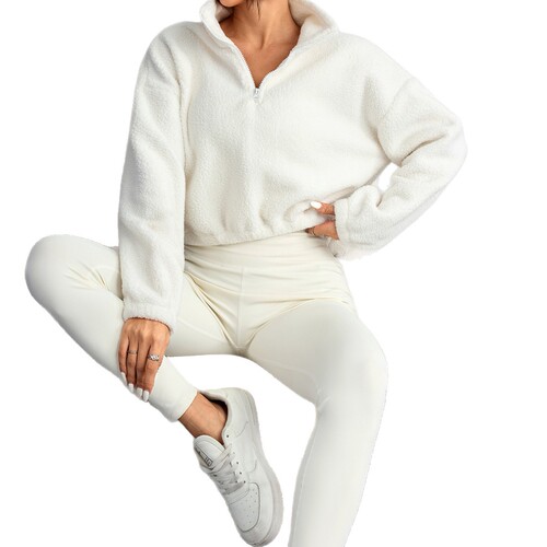 Cross-border exclusive for women's sports suits, plush hoodies, yoga clothes, outdoor leisure sports three-piece set manufacturers wholesale