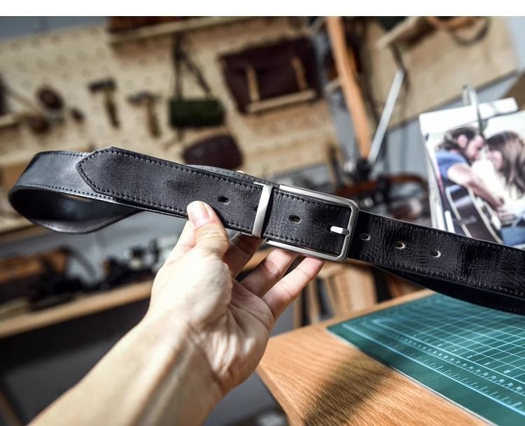 El Yapımı Üst Katman Sığır Derisi Kemer Vintage Bitki İşlemi Saf Sığır Derisi Iğne Toka Erkek İş Pantolonu Antikleştirilmiş Gerçek Deri Pantolon Kemeri
