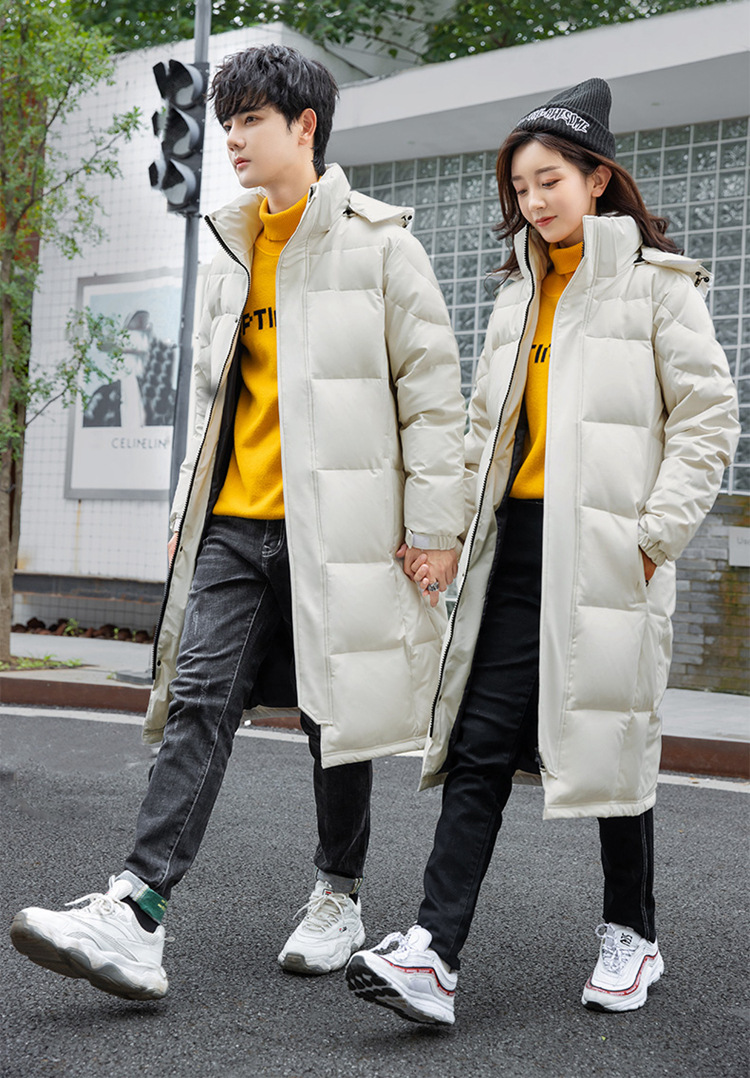 Longline Down Jacket For Men And Women Winter Thickened Coat_voghion.com