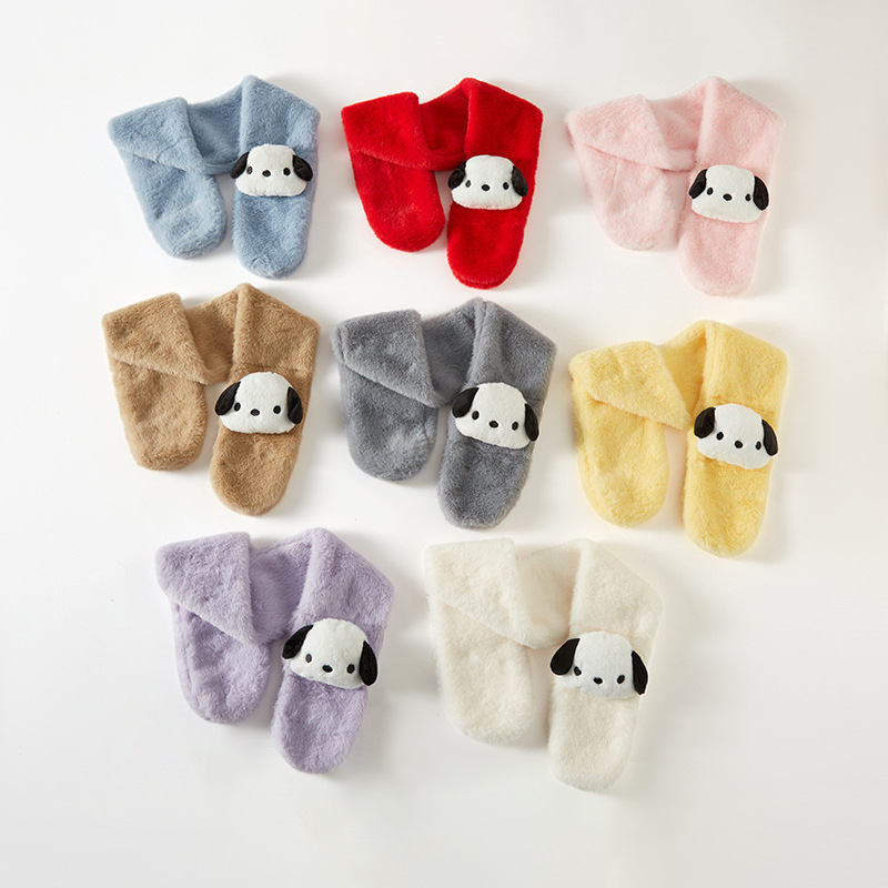 Children's Scarf Super Cute Pacha Dog Girl Fleece-Lined Thickeneded Cartoon Kindergarten Baby Kids Fashionable Scarf